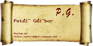 Pető Gábor névjegykártya